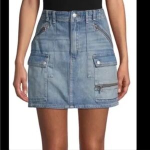 Free People Avenue Cargo Denim Mini Skirt